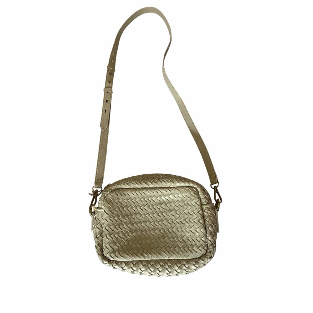 Madewell Transport Camera Bag Woven Leather Ashen Sage Crossbody Coastal Neutral - Picture 4 of 7